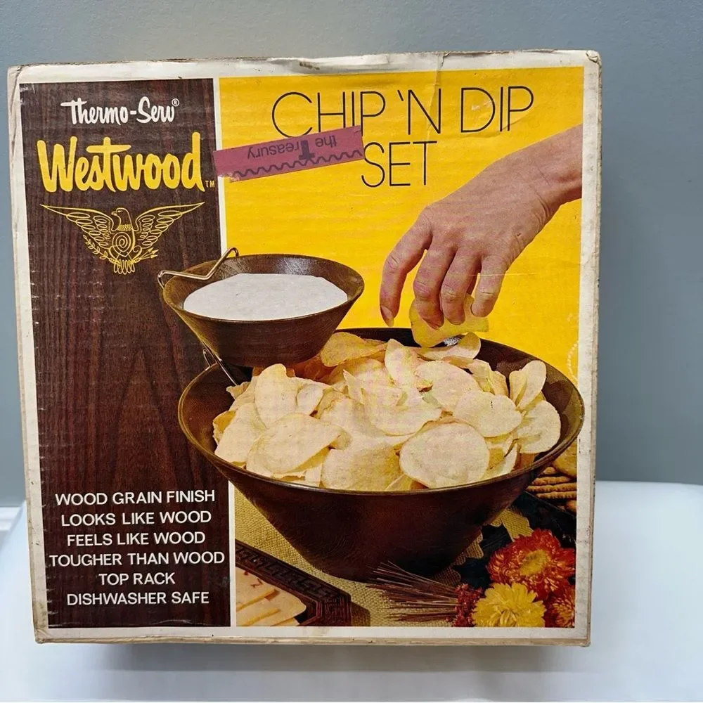 NEW rare vintage Thermo-Serv‎ Westwood chip 'n dip set. gorgeous set! MCM